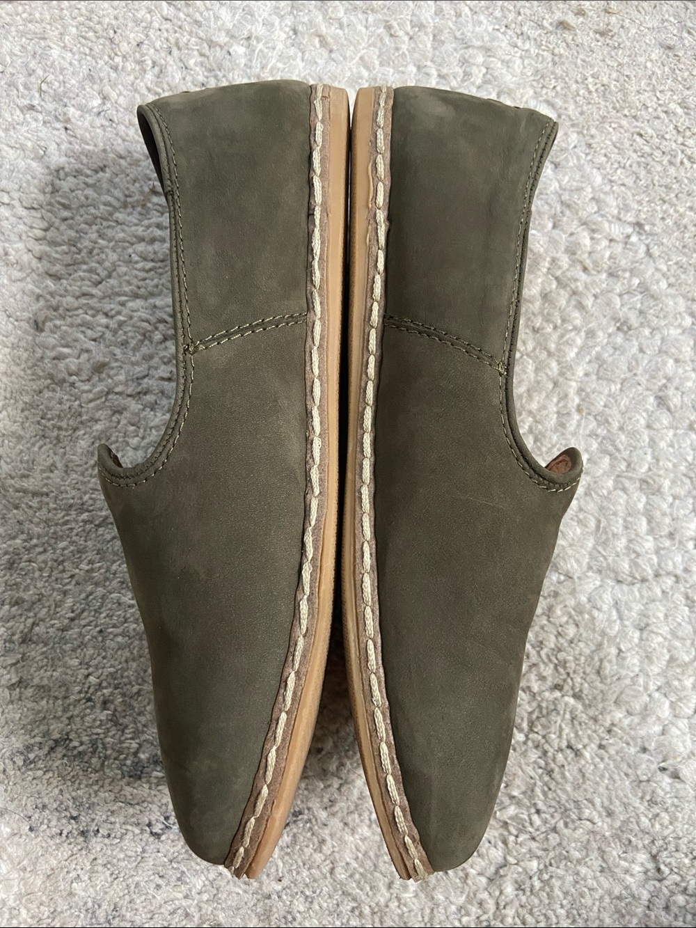 Charix Olive Suede Nubuck Slip-On Loafers - Picture 5 of 11
